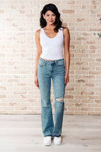 Load image into Gallery viewer, Judy Blue Isla Mid Rise Distressed Released Hem Bootcut Jeans
