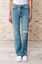 Load image into Gallery viewer, Judy Blue Isla Mid Rise Distressed Released Hem Bootcut Jeans
