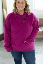 Load image into Gallery viewer, Classic Zoey ZipCowl Sweatshirt - Magenta FINAL SALE
