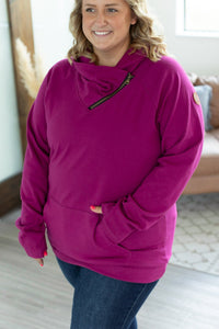 Classic Zoey ZipCowl Sweatshirt - Magenta FINAL SALE