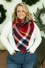 Load image into Gallery viewer, Blanket Scarf - Red and Gold Plaid
