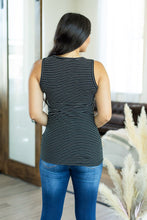 Load image into Gallery viewer, Addison Henley Tank - Black w/White Stripes
