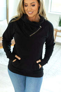 Classic Zoey  ZipCowl Sweatshirt - Black FINAL SALE