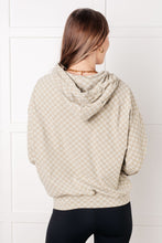 Load image into Gallery viewer, Ask Me Out Checkered Hoodie in Sage
