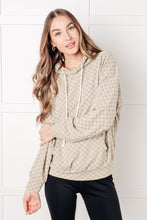 Load image into Gallery viewer, Ask Me Out Checkered Hoodie in Sage
