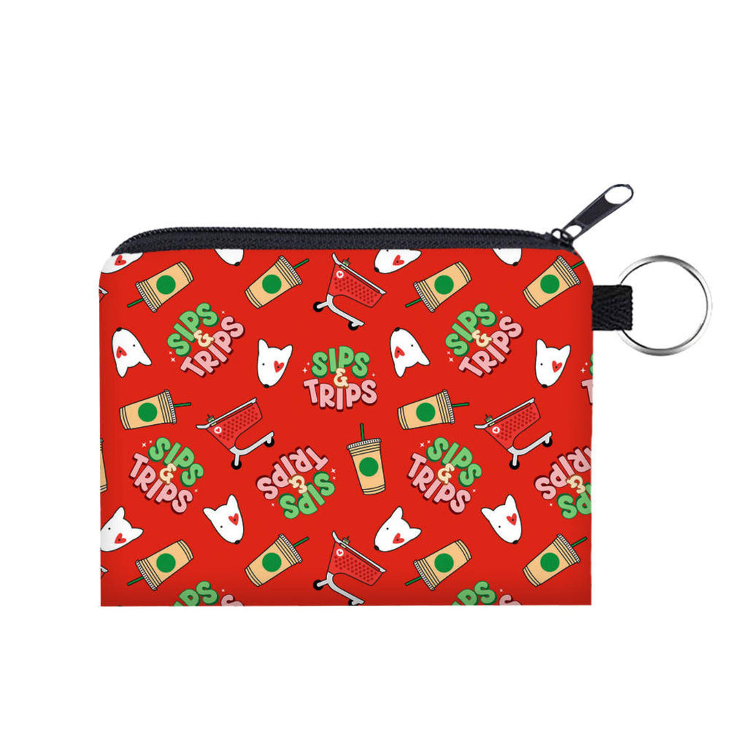 Mini Pouch - Sips & Trips, Red