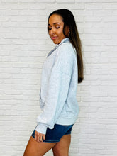 Load image into Gallery viewer, Bonbon Delight Half Zip Pullover in Grey
