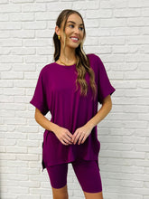 Load image into Gallery viewer, Comfy Cruising Top and Biker Shorts Set in Lt Plum
