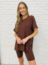 Load image into Gallery viewer, Comfy Cruising Top and Biker Shorts Set in Mahogany
