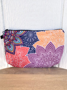 Zipper Pouch, Rainbow Outline Mandala