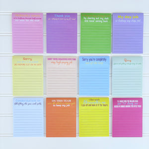 Office Humor Notepad Set, Neons