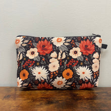 Load image into Gallery viewer, Zip Pouch - Cream And Orange Floral
