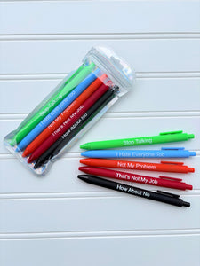 Office Humor Pen Set, Primary