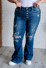 Load image into Gallery viewer, Judy Blue Gabriella Mid Rise Distressed Button Fly Flare
