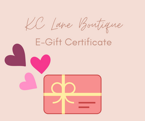 KC Lane Boutique E-Gift Certificate
