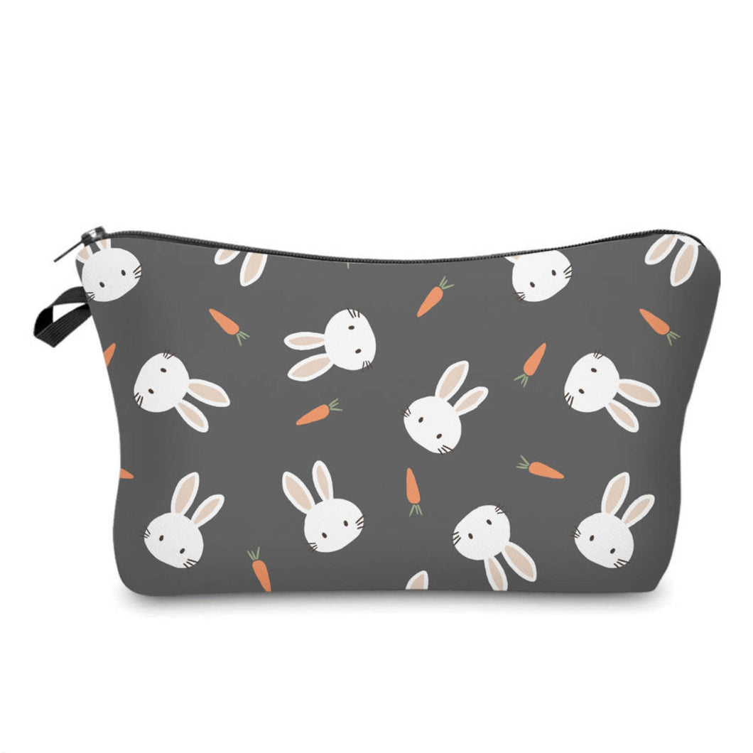 Zip Pouch - Easter - Charcoal Bunny Head