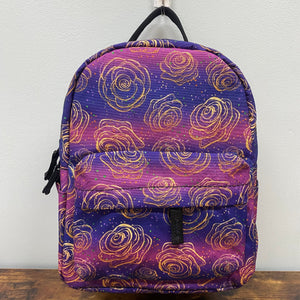Mini Backpack - Purple Spider Web Roses
