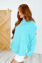 Load image into Gallery viewer, It&#39;s The Little Things Relaxed Scuba Pullover in Mint Sky
