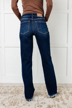 Load image into Gallery viewer, Judy Blue Jacqueline Mid Rise Frayed Hem Straight Leg Jean
