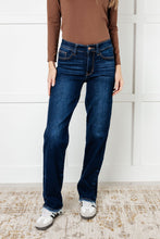 Load image into Gallery viewer, Judy Blue Jacqueline Mid Rise Frayed Hem Straight Leg Jean
