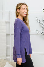 Load image into Gallery viewer, Long Sleeve Knit Top With Pocket In Denim Blue
