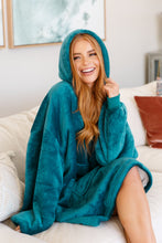 Load image into Gallery viewer, Oversized Velour Blanket Hoodie in Green
