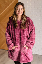 Load image into Gallery viewer, Oversized Velour Blanket Hoodie in Purple
