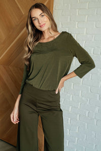 Signature Classic Round Neck Top in Olive, FINAL SALE