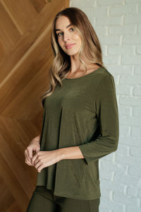 Signature Classic Round Neck Top in Olive, FINAL SALE