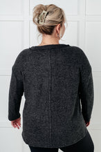 Load image into Gallery viewer, Simple Silhouette Brushed Hacci Sweater in Black
