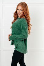 Load image into Gallery viewer, Simple Silhouette Brushed Hacci Sweater in Dark Green
