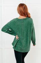 Load image into Gallery viewer, Simple Silhouette Brushed Hacci Sweater in Dark Green
