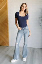 Load image into Gallery viewer, Judy Blue Caroline Mid Rise Control Top Distressed Flare Jeans
