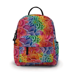 Mini Backpack - Floral Bright Colorful Embroidery