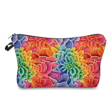 Load image into Gallery viewer, Zip Pouch - Floral, Bright Colorful Embroidery
