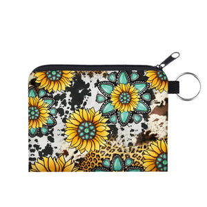 Mini Pouch - Turquoise Sunflower