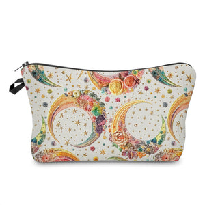 Zip Pouch - Moon, Colorful Embroidery