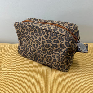 Cosmetic Pouch - Stand Up Zip - Brown Leopard