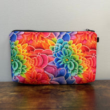 Load image into Gallery viewer, Zip Pouch - Floral, Bright Colorful Embroidery
