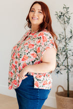 Load image into Gallery viewer, Lyla Cap Sleeve Top in Coral and Beige Floral
