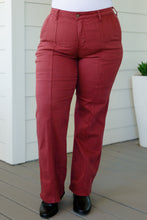 Load image into Gallery viewer, Judy Blue Phoebe High Rise Front Seam Straight Jeans in Burgundy
