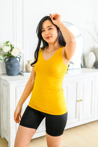 The Basics Reversible Longline Tank in Sunflower