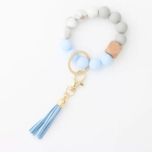 Silicone Bead Bracelet Keychain