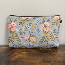 Load image into Gallery viewer, Zip Pouch - Floral Sage Peach Pink
