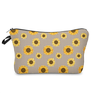 Zip Pouch - Sunflowers Gingham Small