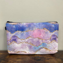 Load image into Gallery viewer, Zip Pouch - Purple Sparkle Waves
