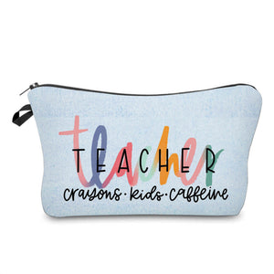 Zip Pouch - Teacher Crayons, Kids, & Caffeine