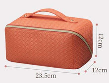 Load image into Gallery viewer, Oversized Lay Flat Cosmetic Bag - Woven Solids
