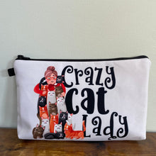 Load image into Gallery viewer, Zip Pouch - Cat, Crazy Cat Lady
